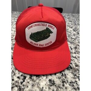 VINTAGE Trucker Hat Cap Snap Back Red Counterobstacle Vehicle Armor Army